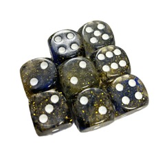 Set of 8D6 Dice - Diffusion Starry Night w/ White